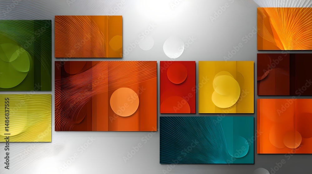 Poster vibrant wall displaying an array of colors creating a playful and energetic atmosphere