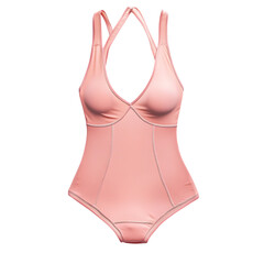 Sporty One Piece Swimsuit with Racerback Straps Cap Isolated on Transparent Background
