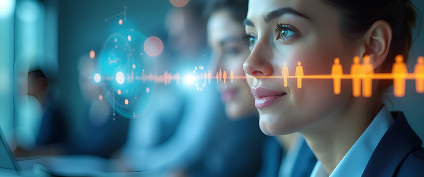 Photo Realistic HR Professional Blending Employee Onboarding Process: Symbolizing Smooth Transitions & Integration for Business Training Ads in Stock Photography