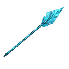 Contemporary Arrow with Modern Lines in Vibrant Tur Isolated on Transparent Background
