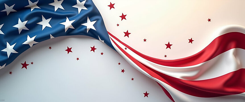 Innovative Memorial Day Patriotic Design Concept: Striking Artistry Evoking National Pride with Refined Detail and Creative Elements, Featuring Empty Space on Left Side