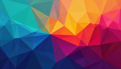 Fototapeta premium Abstract shapes in vibrant colors, forming a dynamic composition Geometric, modern art, design , triangles, bright, illustration