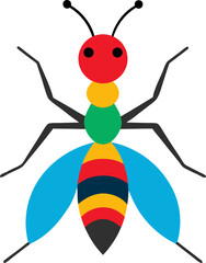 Ant icon Colorful vector on transparent background 