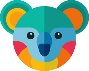 Koala icon Colorful vector on transparent background 