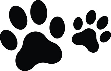 This illustration depicts two animal paw prints in solid black on a plain white background. © Ahmad