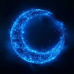 Obraz premium Glowing blue energy orb, particle effect