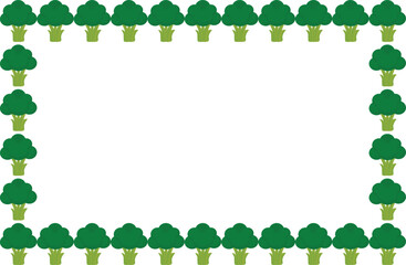 Broccoli, vegetable theme, for backgrounds and textures, border, frame.