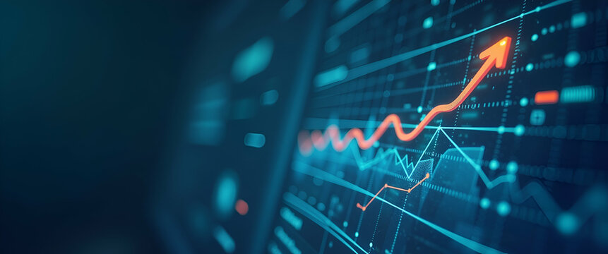 Analyze business impact trends using comprehensive performance metrics strategic initiatives and market analytics to drive sustainable corporate growth and competitive advantage. in  Photo Stock  Conc
