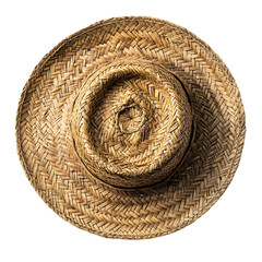 Organic Straw Hat with an Authentically Hand Woven Isolated on Transparent Background