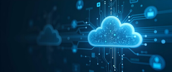 Optimized Cloud Computing Performance: Enhance Data Processing Speed and Resource Utilization for Resilient Infrastructure in Enterprise Digital Operations - Photo Stock Concept with Left Space