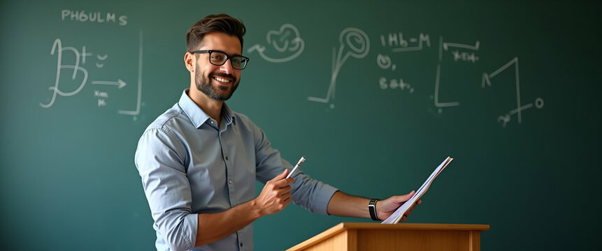 Retratos Inspiradores de Maestros: Captura la Pasi?n Educativa y el Liderazgo en Ambientes Acad?micos con Espacio Vac?o para Dise?o en Photo Stock