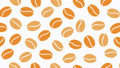 Obraz premium A soft and colorful flat pattern of coffee beans. Playful tone with repeat layout perfect for branding, wrapping, or cafe menu backgrounds.