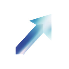 Sleek Arrow with Smooth Gradient Transitions in Icy Isolated on Transparent Background
