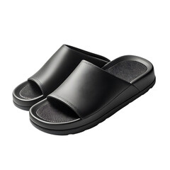 Sleek Slip On Sandals with an Ultra Minimalist Desi Isolated on Transparent Background