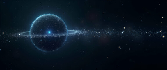 Obraz premium Present a sleek wallpaper design capturing dark matter research with extensive negative space and refined digital accents that denote advanced astrophysical experiments innovative detection methods an