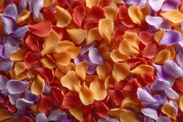Obraz premium Colorful petals vibrant overlapping soft texture red orange purple floral cheerful mood