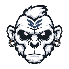 Gorilla mascot heads with intense eyes and distinct expressions in strong cartoon vector illustration perfect for jungle branding and beast themes