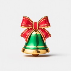 Christmas bell with red ribbon