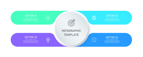 Infographic design with 4 steps of presentation workflow options