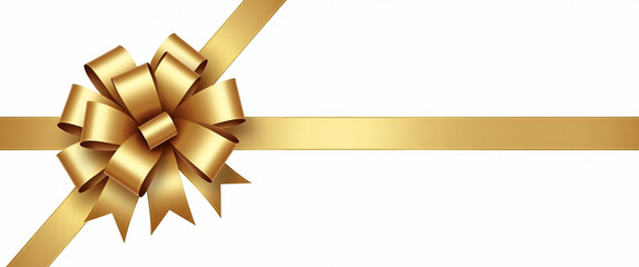Gold bow ribbon and gold ribbon with isolated against transparent background christmas and happy birthday concept concept as Gold bow ribbon and gold ribbon isolated on transparent background suitable