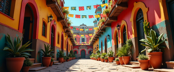 Fototapeta premium Refined Mexican Culture Imagery: Ancient Traditions, Vibrant Artistry & Enduring Heritage - Premium Photo Stock Visuals for Corporate Use with Left Space