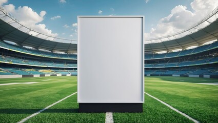 Large Blank Advertising Board Mockup in Sports Stadium