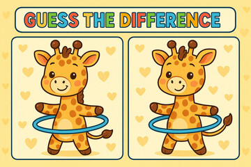 Fototapeta premium guess the difference girrafe