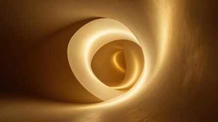 Abstract golden spiral tunnel swirling motion design background
