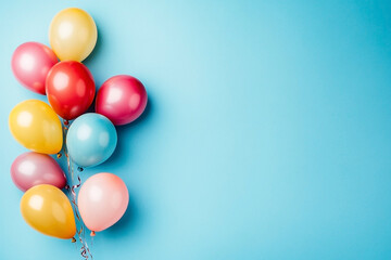 Festive Balloon Bunch on a Bright Blue Backdrop for Celebrations and Events