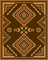 Obraz premium Southwest Native seamless pattern ethnic tribal Aztec geometric Navajo Native American fabric colorful design vector for textile print