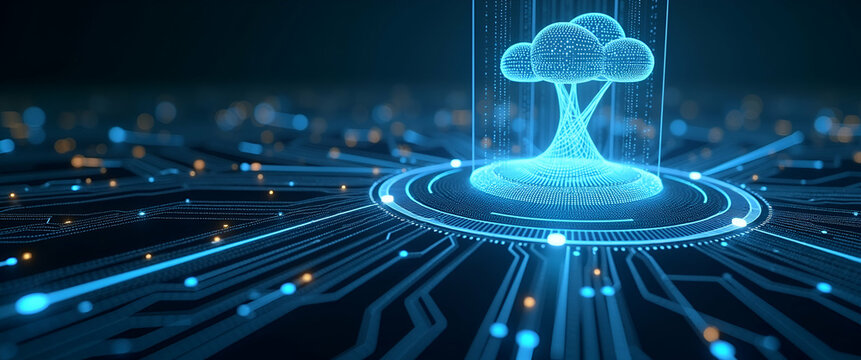 Render a digital illustration of agentic AI architecture operating within a futuristic network infrastructure in a high precision environment of systematic computational design and smart integration i