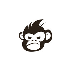 Monkey head logo design template