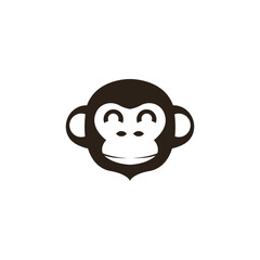 Monkey head logo design template