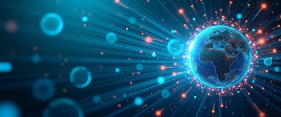 Modern wallpaper background featuring abstract digital motifs inspired by ESGcertified funds with expansive empty space for text overlays supporting advanced sustainable investment rigorous ESG integr