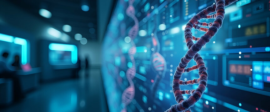 State-of-the-Art Genetic Research Facility Showcasing CRISPR Breakthroughs: Cutting-Edge Gene Editing & Molecular Diagnostics - Photo Stock Concept