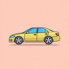 Obraz premium Minimal car icon with clean design