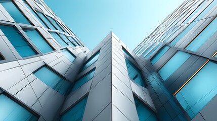 Obraz premium Impressive building facade with numerous showcasing modern architectural design