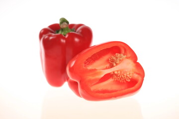 Pepper on white background