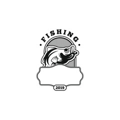 Fishing logo design template