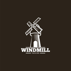 Obraz premium Windmill building logo design template