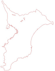 千葉県　地図　白　イラスト