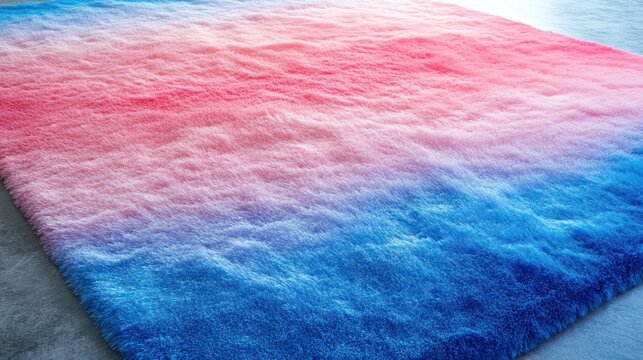 Soft fluffy rug ombre pink blue gradient texture home decor - Powered by Adobe