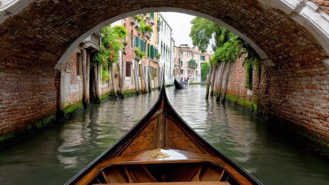 Gondola Travel Through Venices Serene Canals Journey of Architecture and Water