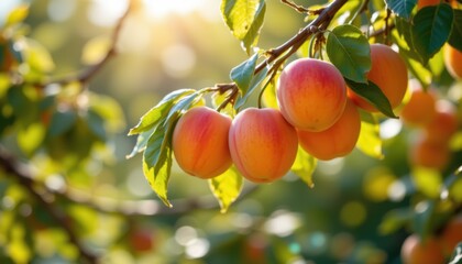 Harvesting juicy apricots orchard nature photography sunlit environment close-up view fresh produce concept