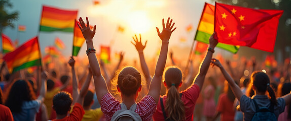 Capture dynamic Labour Day holiday celebration visuals showcasing vibrant festivities and communal unity with premium photostock imagery for cultural promotional campaigns in  Photo Stock  Concept  an