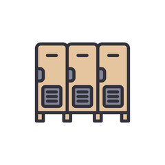 Illustration Of School Lockers Design For Personal Items Storage