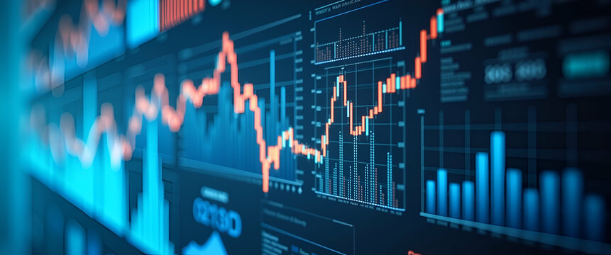 Showcase Revenue-Generating Tariffs: Visuals of Fiscal Charts & Government Revenue Streams Enhancing National Income - Photo Stock Concept with Left Space
