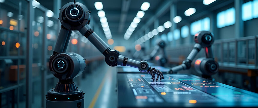 Revolutionizing Manufacturing: Innovative Industrial Robot Solutions with Precision Control Systems for Operational Excellence in Modern Production Facilities - Photo Stock Concept