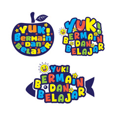 Colorful Kids Learning, Play and Learn Typography Design