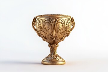 Ornate golden trophy with detailed carvings and handles